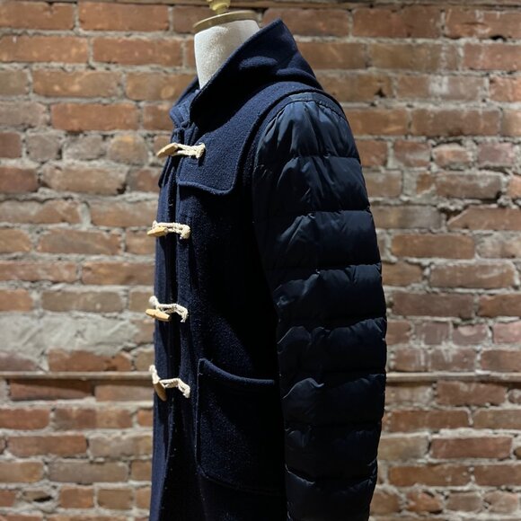 Moncler Wool Duffle Coat with Down-Filled Sleeves - Picture 3 of 11